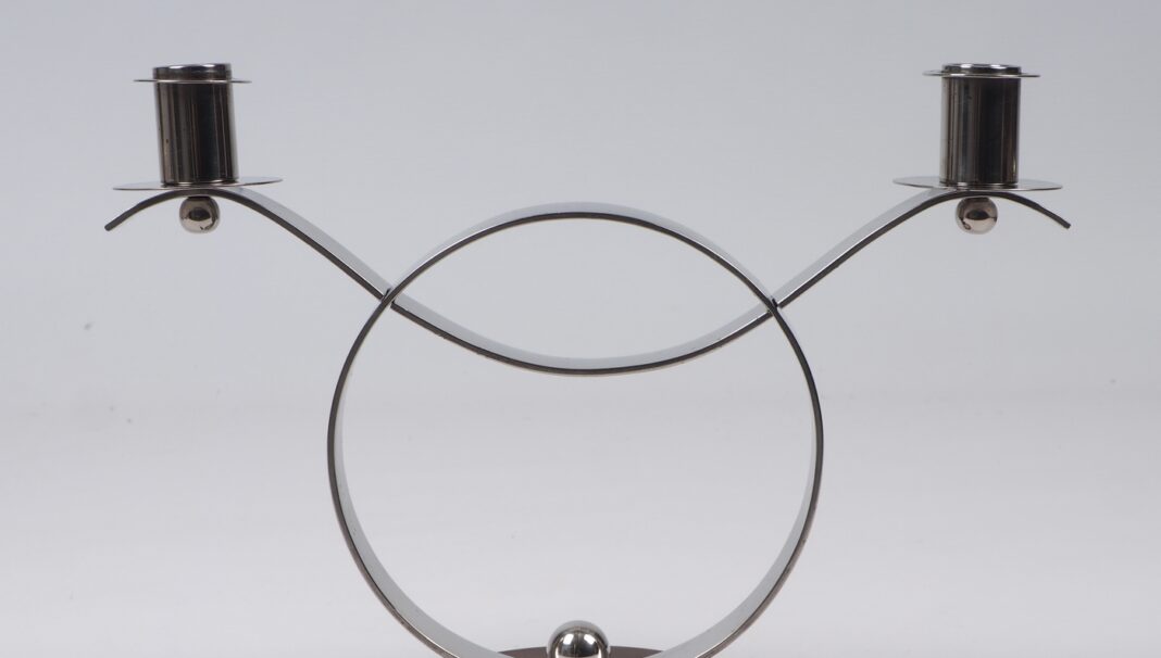 Art deco świecznik dwuramienny, lata 30-te