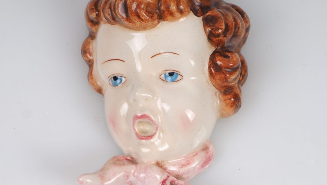 Figurka - maska ceramiczna, Goldscheider Wien, lata 30/40-te